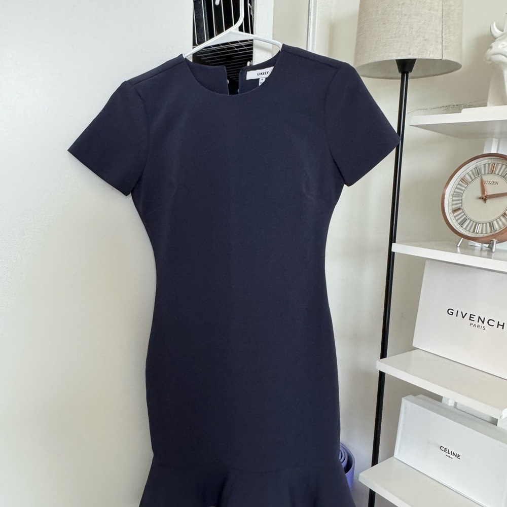 Likely Blue Sheath Mini Dress for Work